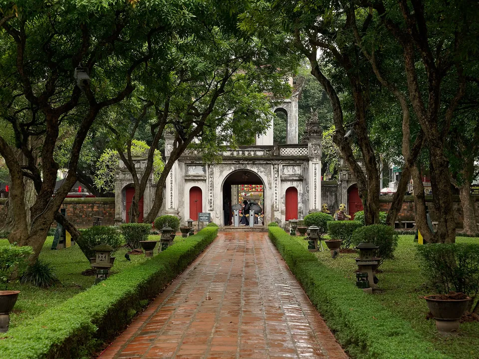 Main gate of the Temple of Literature in Hanoi