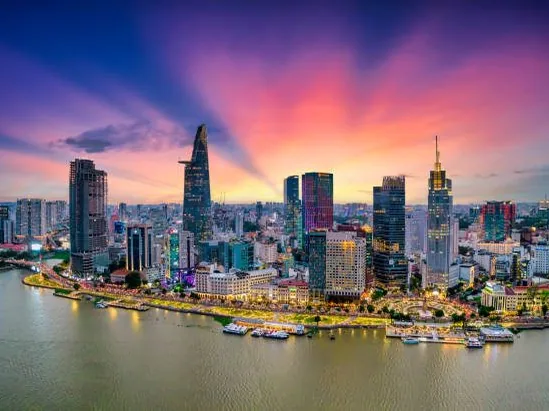 Ho Chi Minh City: The Saigon skyline at dusk