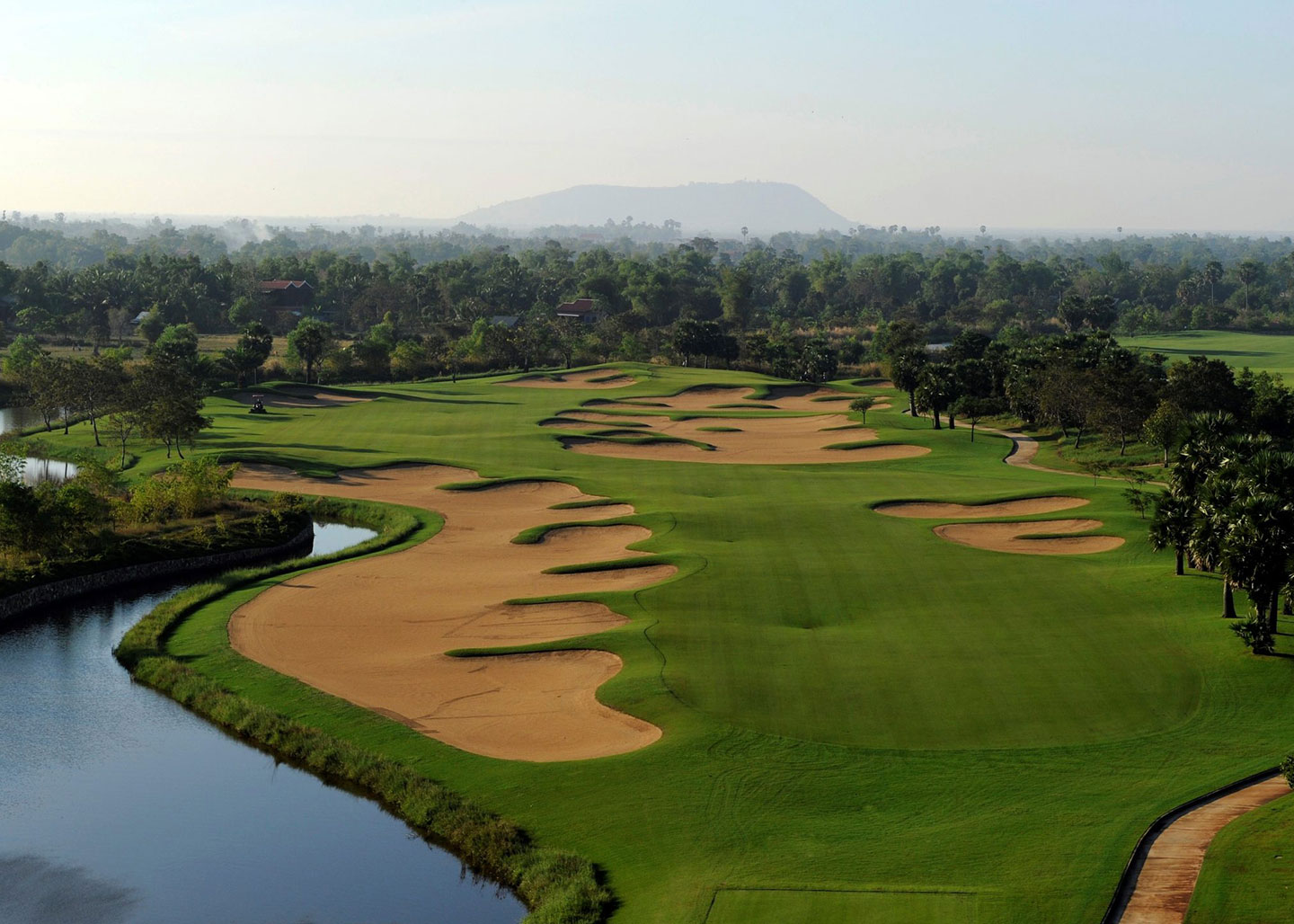 Golf in Siem Reap Cambodia beside Angkor Wat temples