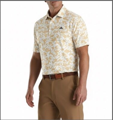Gold floral custom golf polo, event kit Australia