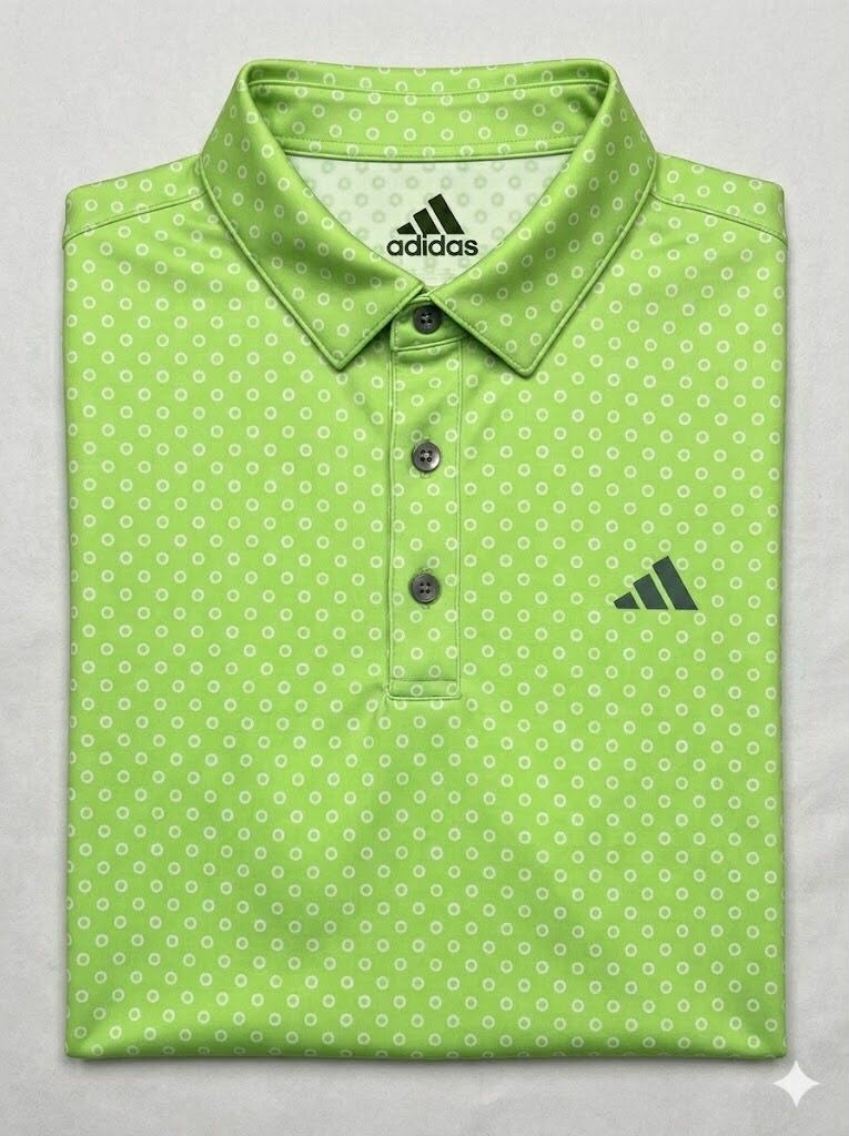Green custom golf polo shirt, corporate golf uniform sample